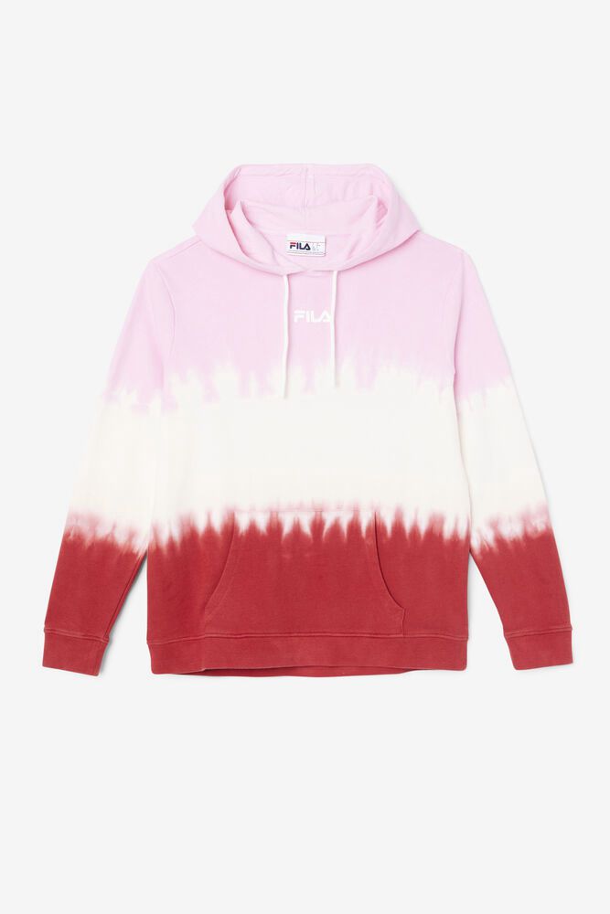 Fila Hoodie Womens White/Red Aerolynn Tie Dye - Ireland 90583-KMDP